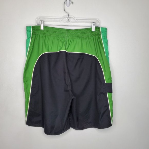 GAP Black Green Activewear Beach Wear Water Sports Board Shorts Size 35 - Picture 5 of 10